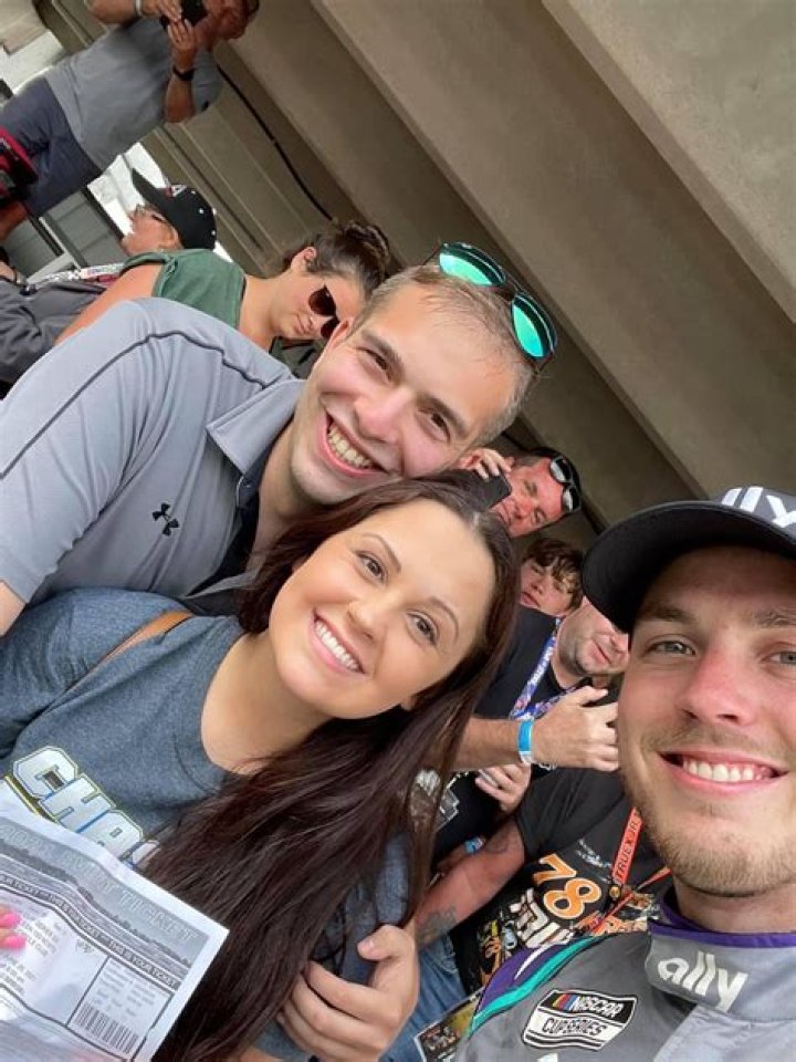Alex Bowman took a selfie with my girlfriend and I after his Pocono win