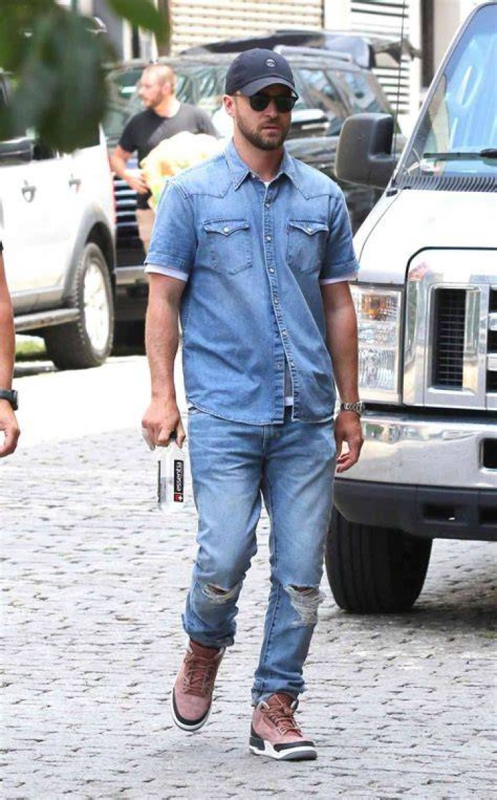Bank tilbage ensom justin timberlake all denim forsvar tendens afhængige