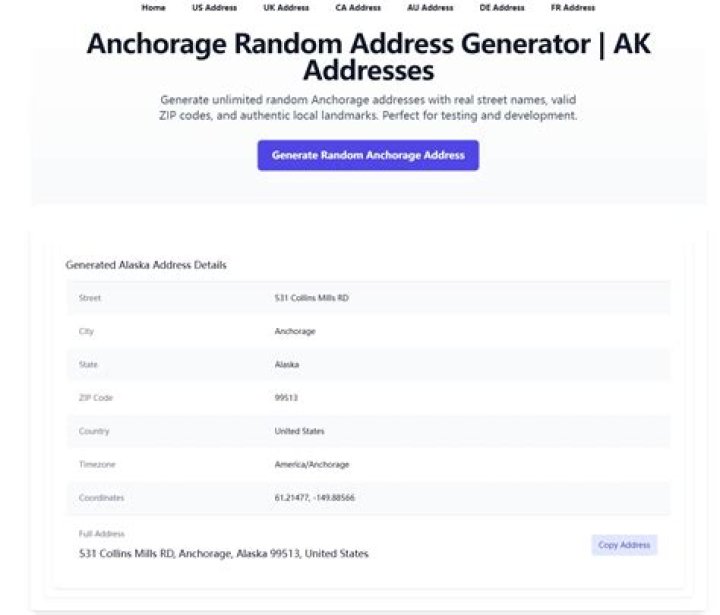 Random UK Address Generator