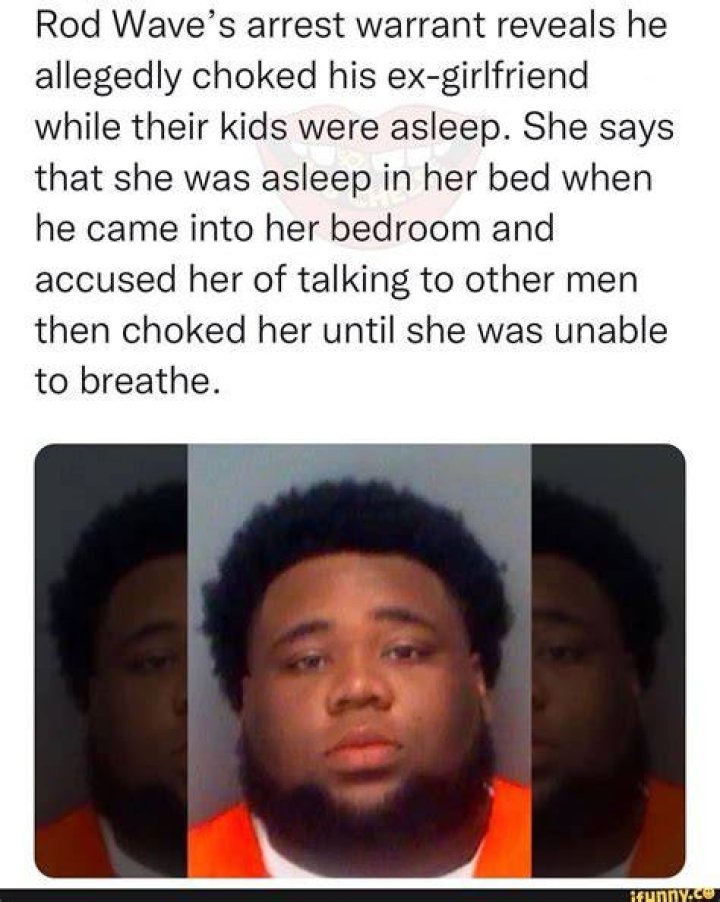 Rod Wave Choked Ex While Children Were in House, Per Arrest Record
