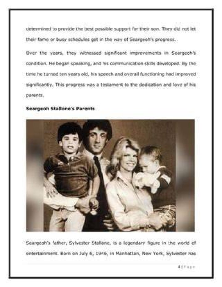 Seargeoh Stallone Bio Parents, Siblings, Diagnosis, Girlfriends, Net