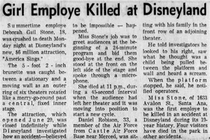 Teenage Disneyland worker slowly crushed to death trapped between ride